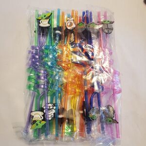 NEW STAR WARS Set of 24 Straws With Character Marker Birthday Events Party Jedi